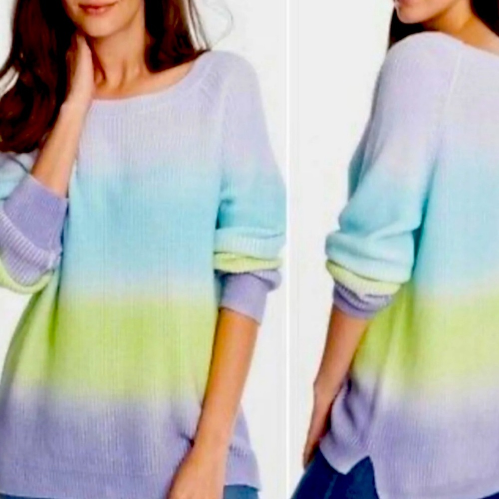 525 America ombre split hem sweater M EUC